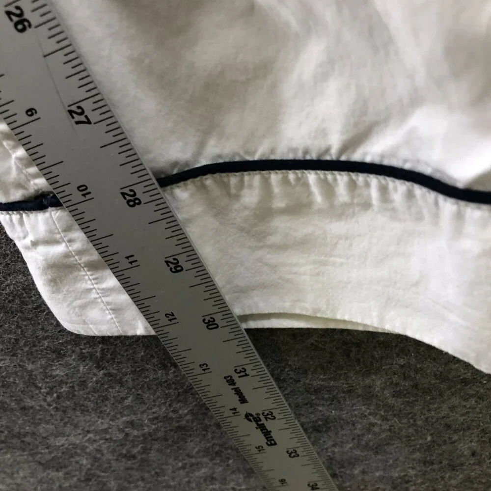 J. Crew Vintage Pajama Set Womens S White Cotton Long Sleeve Lightweight Button - Picture 13 of 14